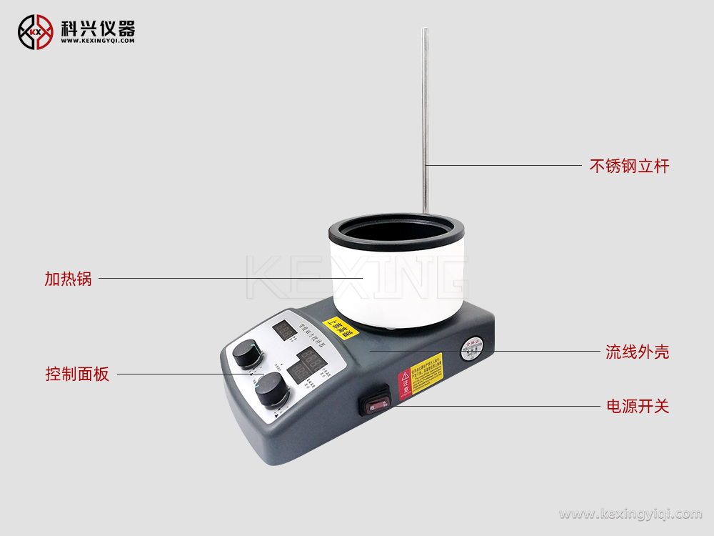 智能磁力搅拌器旋钮型加热锅式